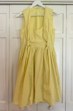 Carven made in Italy butter yellow knot front Aline dress small thumbnail 2