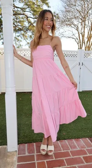 Storia Boutique Dress Midi Pink thumbnail 1