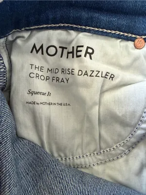 MOTHER The Mid Rise Dazzler Crop Fray Jeans Size 25 Squeeze It Raw Hem thumbnail 5