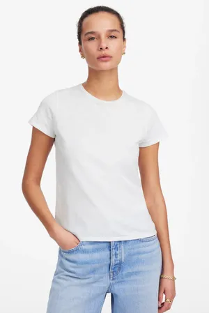 Madewell Essential Slim Tee Shirt Lightweight Cotton Basics White Small NWT thumbnail 1