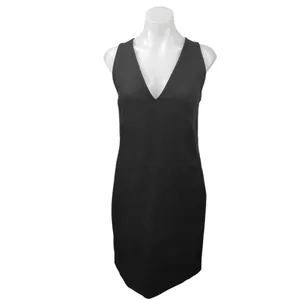 Aritzia Babaton Black Sleeveless V-neck Mini Office Tank Sheath Dress Size 4 thumbnail 2
