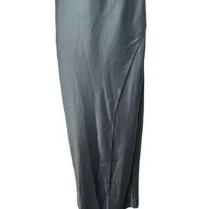 BHLDN Dylan One-Shoulder Satin Side-Slit Gown Green sz 8 thumbnail 5
