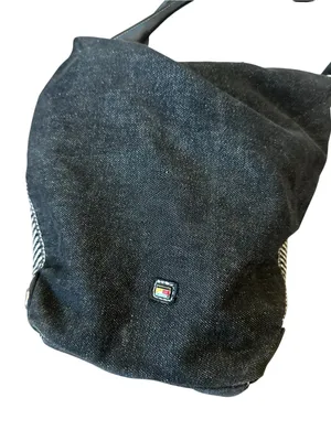 Vintage Tommy Hilfiger Black Denim Herringbone Shoulder Bag Y2K Preppy Boho thumbnail 7