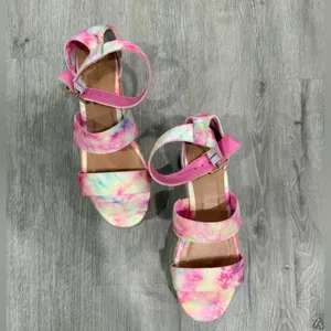 BAMBOO Multicolor Tie-Dye Wedge Sandals thumbnail 7
