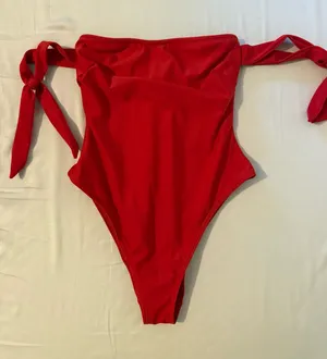 Red Sexy One-Piece Bathing Suit thumbnail 1