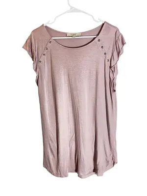 LOFT Mauve Pink Rayon Cap Sleeve Top – Size XL thumbnail 1