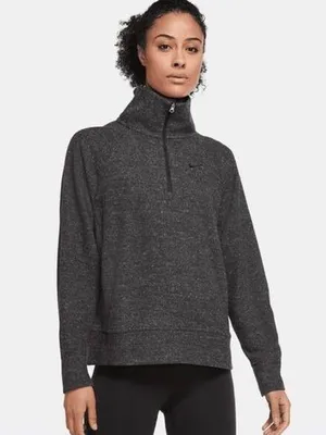 Nike women’s medium grey pullover sweatshirt quarter zip thumbnail 1