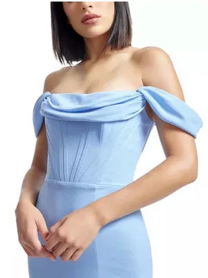 Dress the Population Periwinkle Blue ‘Melania’ Off the Shoulder Dress, Size XXL thumbnail 4