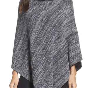 Barefoot Dreams CozyChic Point Dume Poncho OS Blue Marbled EUC Top thumbnail 2