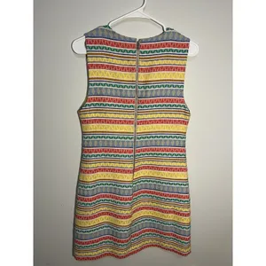 Alice + Olivia Coley Embroidered‎ Yellow Aztec Stripe Shift Dress Sz 6 thumbnail 4