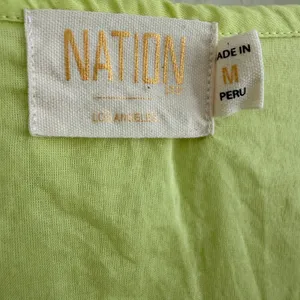 Nation LTD Luella Tiered Mini Dress in Tennis Ball Pima Cotton Pockets Sz Medium thumbnail 4