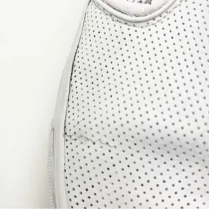VANS White Perforated Leather Floral Custom Painted Slip On Shoes, Size 10 Boho thumbnail 4