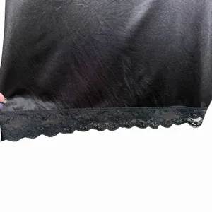 Y2K Women's Black Lace Satin Slip Dress XS-S Coquette Boudoir Nightgown Romantic thumbnail 7