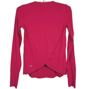 Lululemon Sunaway Runaway Long Sleeve Top Size 4 Pink Running Training Fitness thumbnail 3