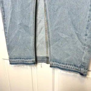 Edikted Light Wash Denim Maxi Skirt Front Slit Raw Hem Size‎ XL thumbnail 3