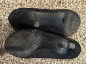 Kelly & Katie Isabella Heels Size 8 1/2 M Black Sparkle thumbnail 4