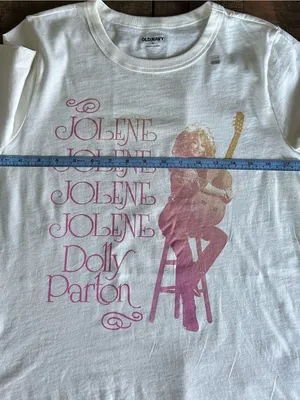 Old Navy Dolly Parton Jolene Graphic T-Shirt Women's Medium White Country Music thumbnail 10