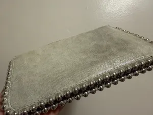 Zara Silver Beaded Clutch thumbnail 3