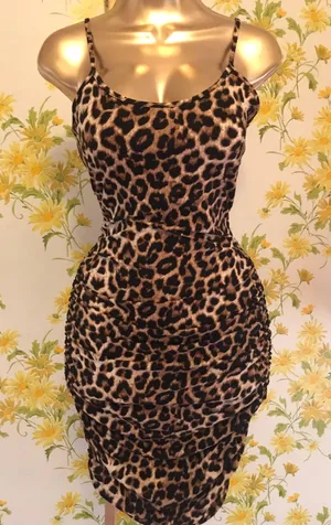 Leopard print bodycon midi dress size M Multi Size M thumbnail 1