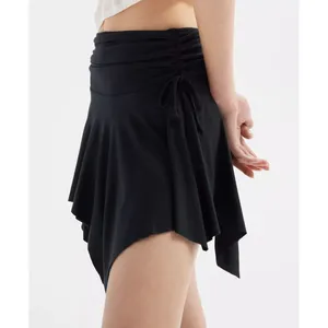 Urban Outfitters Skirt asymmetrical ruched mini womens Black (medium) whimsigoth thumbnail 5