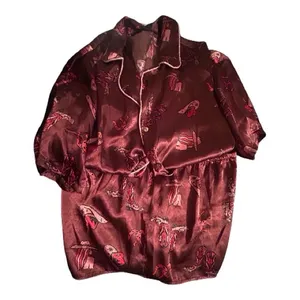 Western pajama top and bottom. Medium. Red thumbnail 3