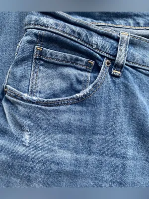 Old Navy boyfriend mid rise distressed ripped medium wash rolled cuff jeans 12 thumbnail 2