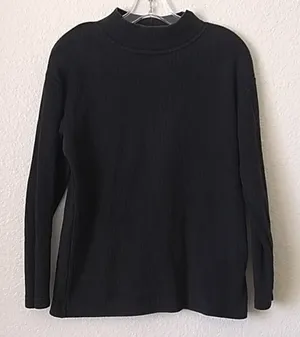 FINAL MARKDOWN Ladies' Brass Plum Ribbed Mock Neck Top (M) thumbnail 1