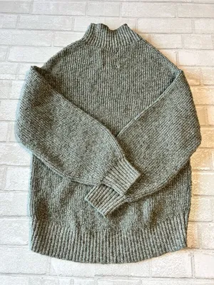 Aerie Hits the spot Mock neck Sweater Olive Green Marble size Medium thumbnail 1