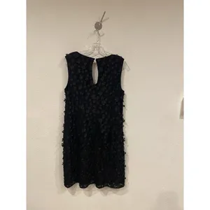 Karl Lagerfeld Paris Dress Womens 12 Black 3D Floral Lace Sleeveless Shift thumbnail 4