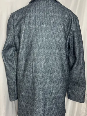 Fashion women’s peacoat business casual Grey Ribbed Button-Front Coat Medium thumbnail 5