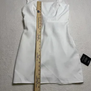 Lulus Blissfully Beaming White Sleeveless Bow Mini Dress Size M Bridal Wedding thumbnail 12