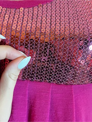 Y2K Sparkle Sequin Tank tunic Dress - Hot Pink thumbnail 2