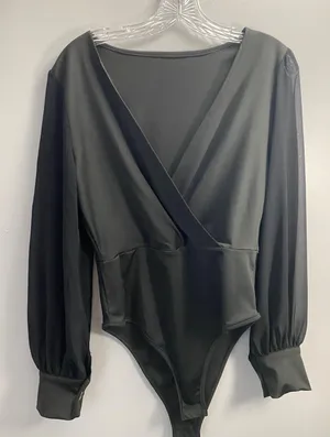 Black Long Sleeve Bodysuit Size M thumbnail 1