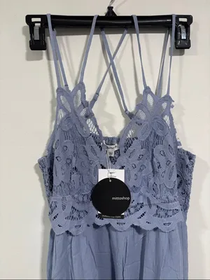 mittoshop Dusty Blue Ruffle Hem Sundress thumbnail 4