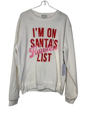 Better/Together Women's Sweatshirts "I'm On Santa's Flawless List"‎ Medium NWT thumbnail 1