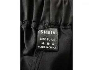 SHEIN Women's Black Wide-Leg Track Pants Relaxed Fit White Piping Pockets thumbnail 4