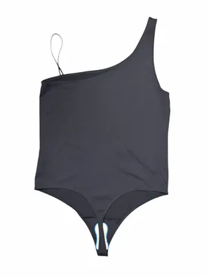 Abercrombie Soft AF One Shoulder Contour Bodysuit Black XL NEW Stretch thumbnail 3