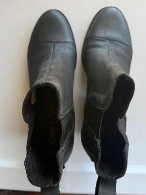 Toms Black Chelsea Ankle Boots with Block Heel Womens 8M thumbnail 3