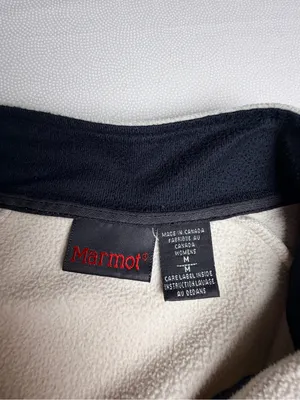 Marmot Polartec Fleece Jacket Women’s M Cream Black Made in Canada thumbnail 4