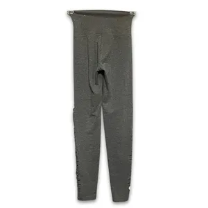 Aerie Leggings Full Length Leg Slit Slashed Distressed Detail Sleek Gray W XXS thumbnail 5