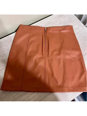 Altar’d State Mini Skirt Size Small Light Brown Color Faux Leather 100% Polyes thumbnail 2