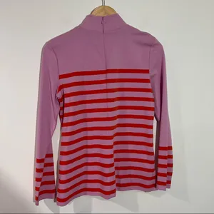 Talbots‎ Calder Striped Knot Mock Neck Long Sleeve Top Small Preppy Feminine thumbnail 7