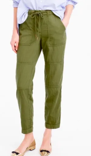 J. Crew Olive Green Cropped Cargo Pants NWT 4 thumbnail 1