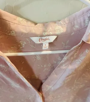 Candies Pink floral blouse button up thumbnail 2