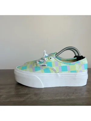 VANS NEW Women's Stac Pastel Plaid Checkerboard Platform Shoe Size 6.5 #1104 thumbnail 4