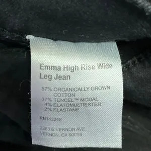 Reformation Jeans Emma High Rise Black Baggy Wide Leg Crop Denim Jeans Size 28 thumbnail 5