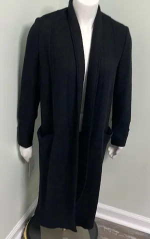Zara black wool full length jacket thumbnail 1