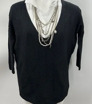Express black XS hi lo V neckline sweater thumbnail 1