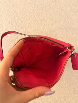 Hot Pink Leather Coach Wristlet thumbnail 3