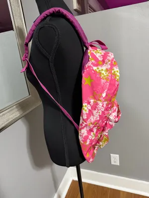 RARE JanSport TDN7 Big Student Y2K backpack in a pink and yellow stars pattern thumbnail 2